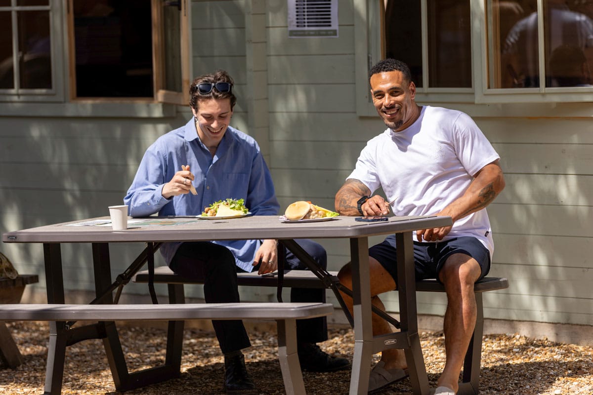 ex clients eating table