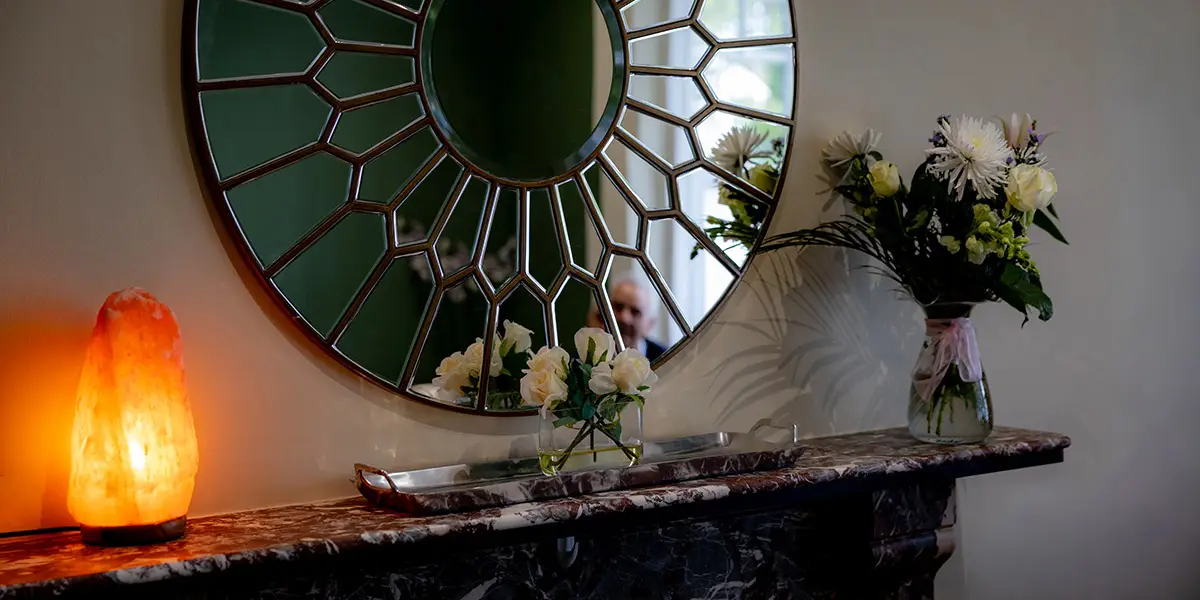 inside abbington house with mirror